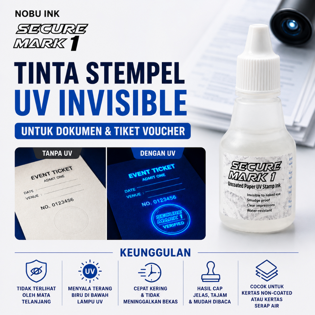 Jual Tinta Stempel UV Invisible Ink Permanen ke Kertas Tiket, Voucher ...