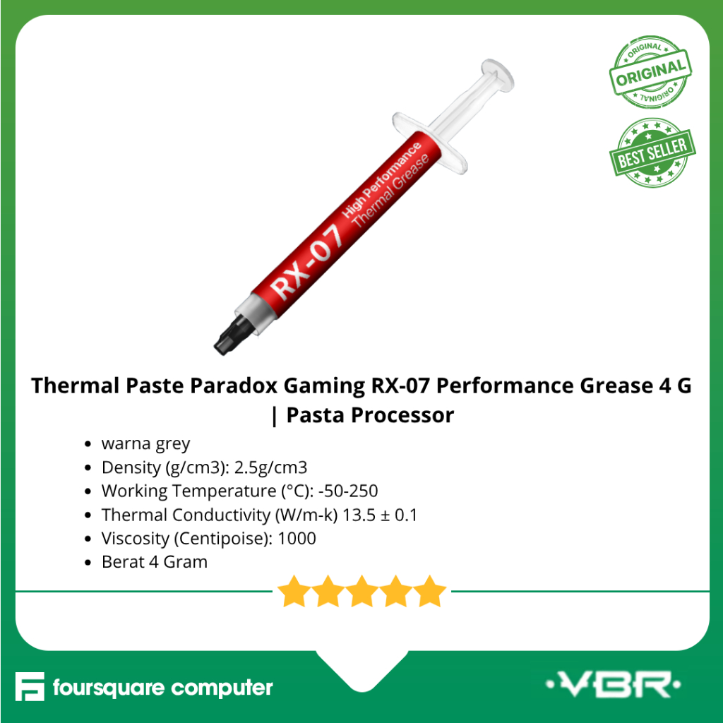 Jual Thermal Paste Paradox Gaming RX-07 Performance Grease 4 G | Pasta ...