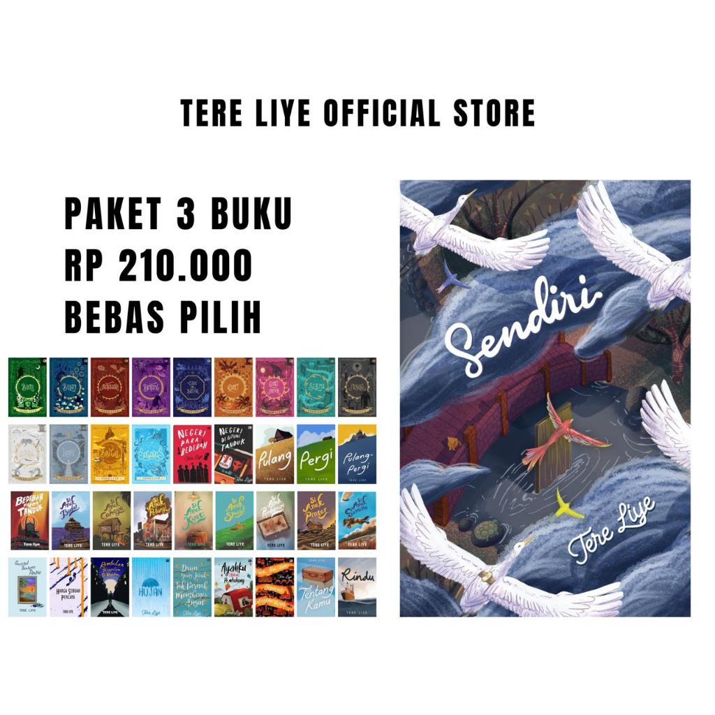 Jual Paket 3 Buku: SENDIRI + 2 judul bebas pilih - Tere Liye | Shopee ...