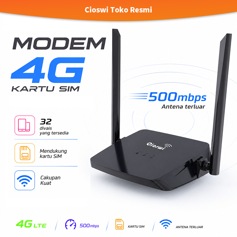 Router WiFi 4G LTE Support Semua Kartu SIM Indonesia | Plug & Play | Sinyal Stabil-1