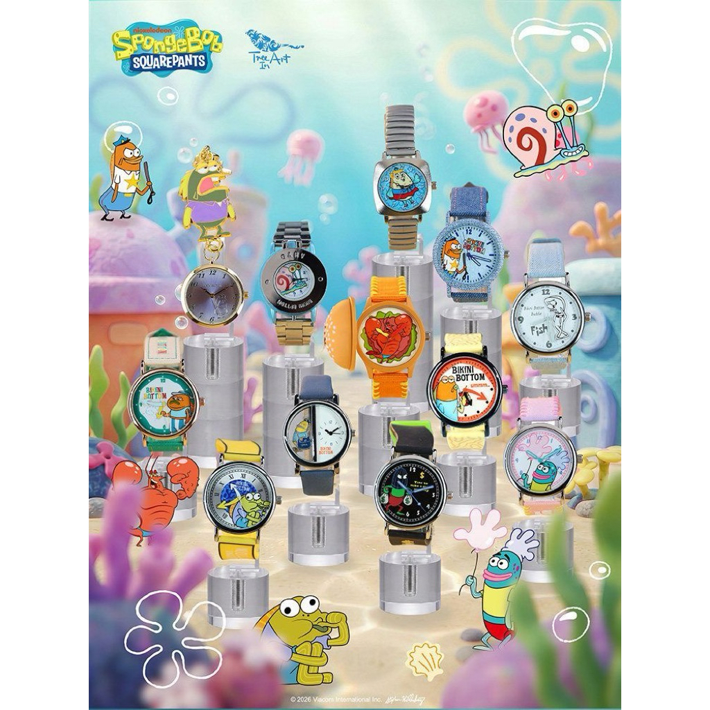 jam tangan spongebob resmi dengan desain karakter di muka