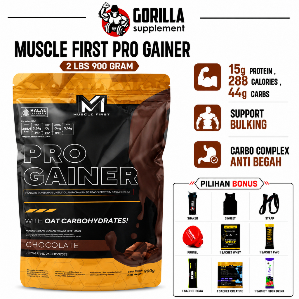 Jual MUSCLE FIRST Pro Gainer 2 lbs 2lbs 900 Gram - Suplemen Fitness ...