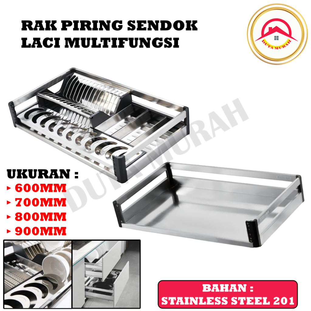 Rak Piring Mangkok Sendok Dapur Tempat Sendok Sekat Laci Rak Panci Kitchen Set
