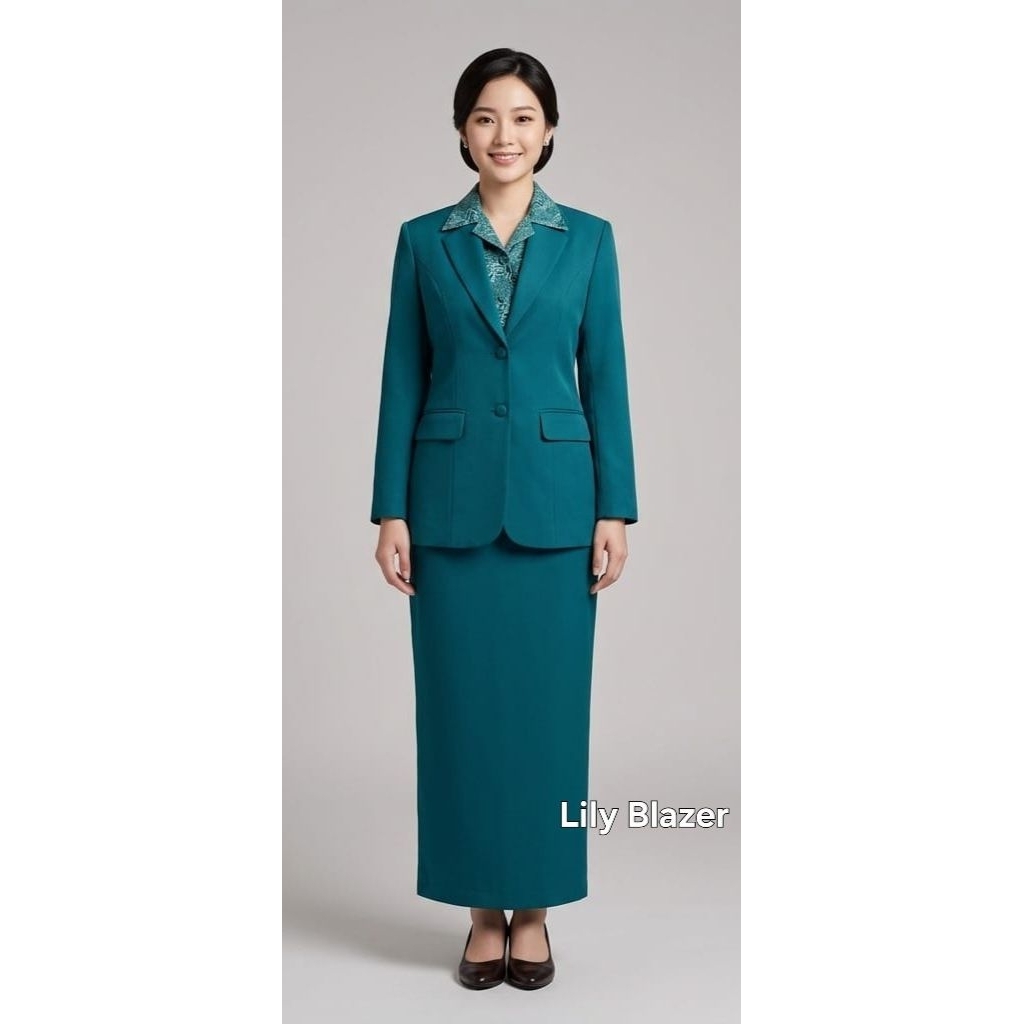 Jual Seragam PKK Nasional FREE PIN PKK warna hijau tosca || Blazer ...