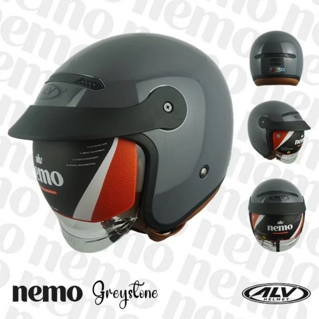 Jual HELM ALV NEMO helm retro kaca dalam original ALV SNI | Shopee ...
