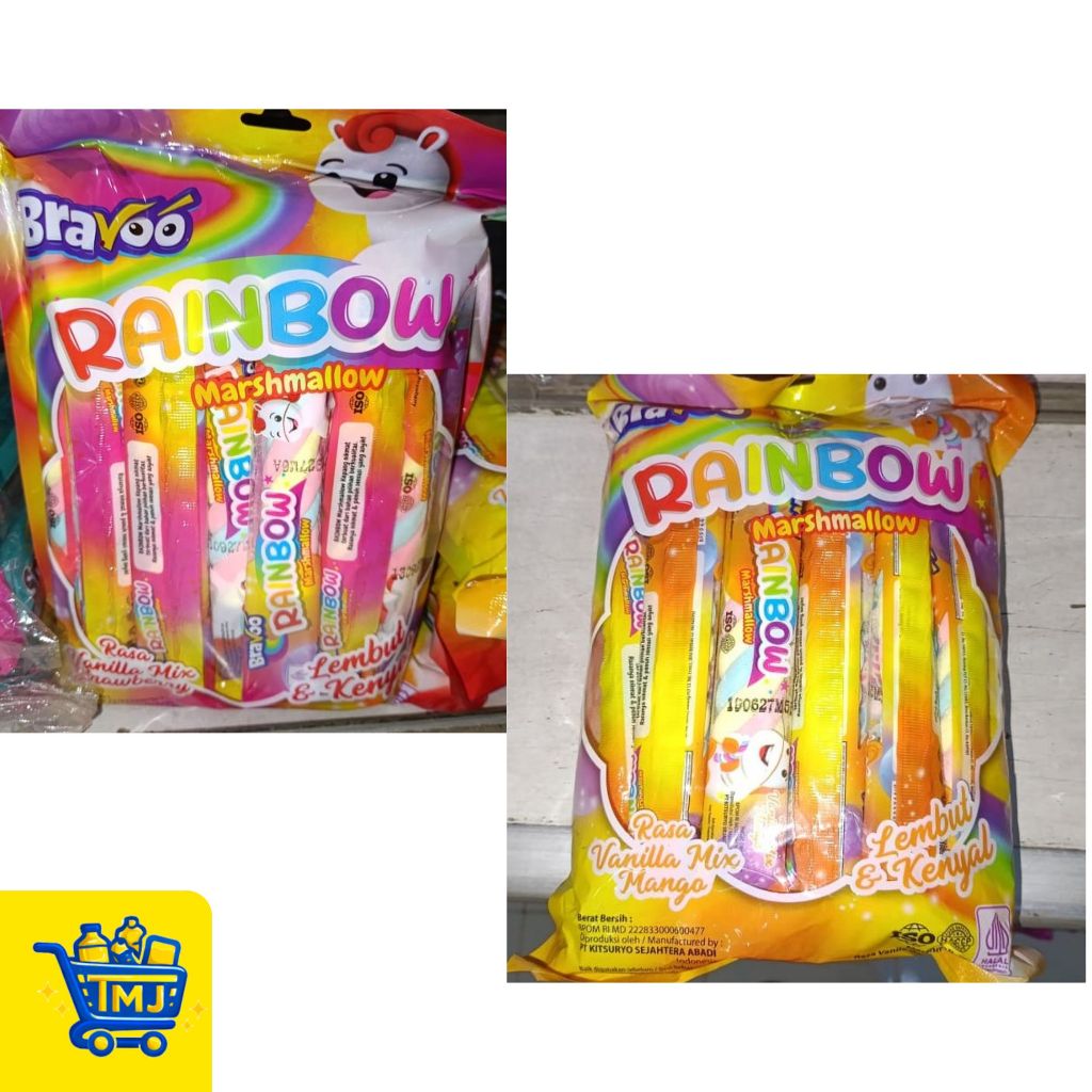 Jual BRAVOO RAINBOW MARSHMALLOW SPIRAL PACK (isi 20 pcs) | Shopee Indonesia