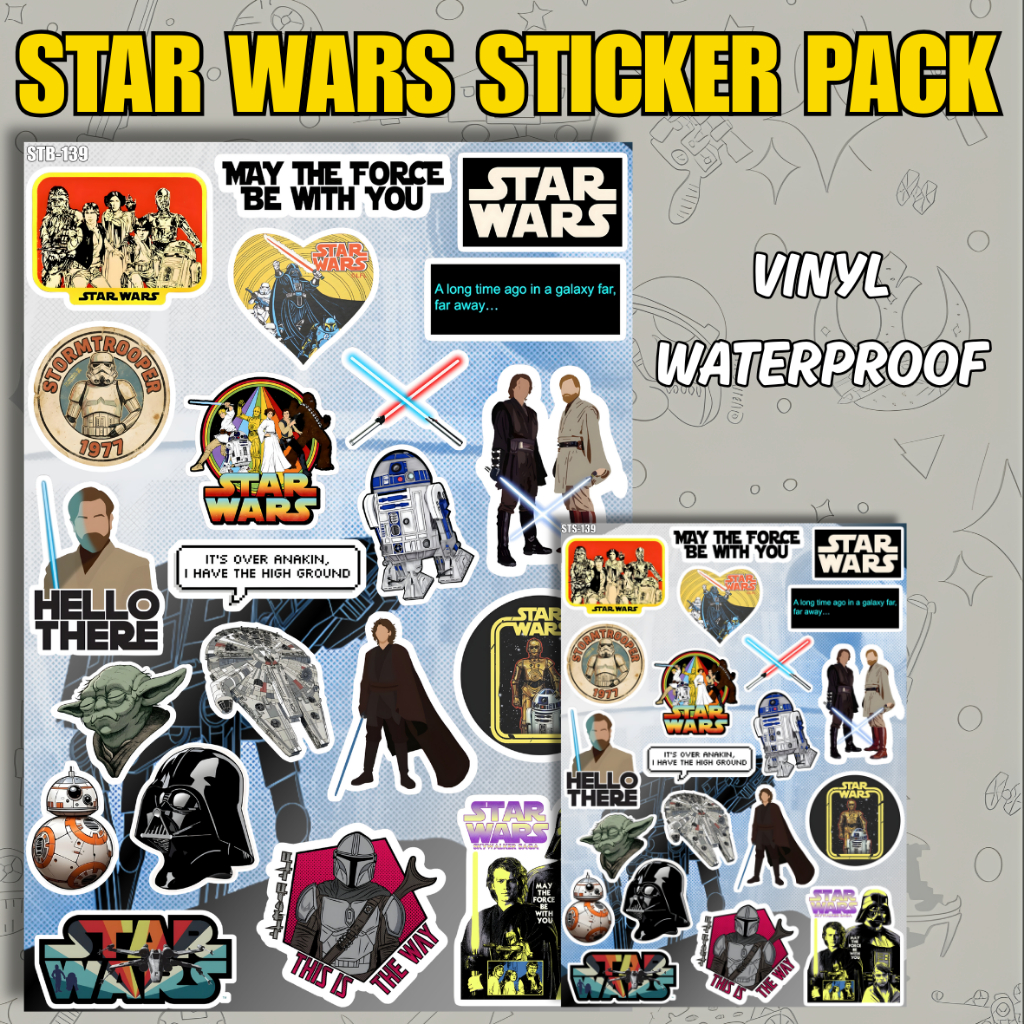 Jual Star Wars Sticker Vinyl Glossy Pack Premium Sci Fi Character ...