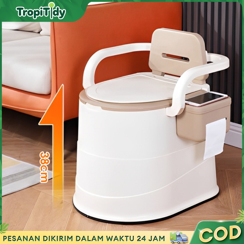 SALVO Toilet Portable Lipat Dewasa - Kursi Toilet Ergonomis untuk Lansia & Ibu Hamil, Desain Higienis & Praktis