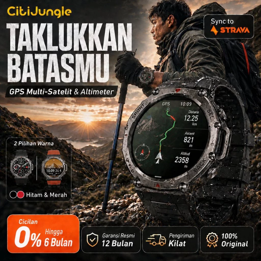 CitiJungle GPS2(B78) Smartwatch GPS Multi-Satelit AMOLED 1.43 5ATM Strava Kompas Altimeter Barometer