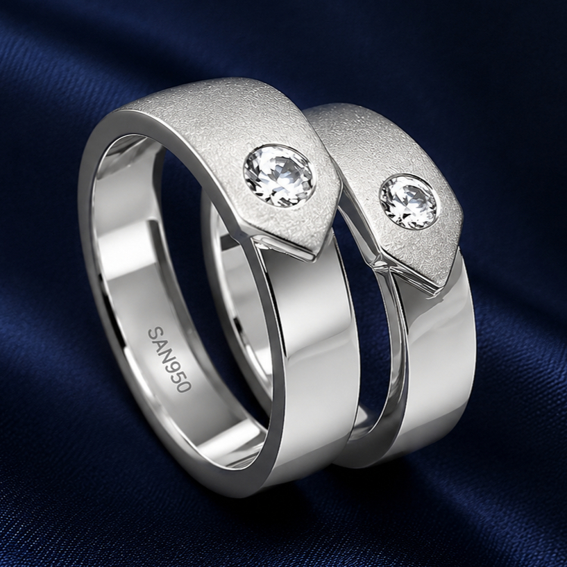 Jual SAN950 Cincin Nikah Couple Tunangan Kawin [C64] - Ring Palladium ...