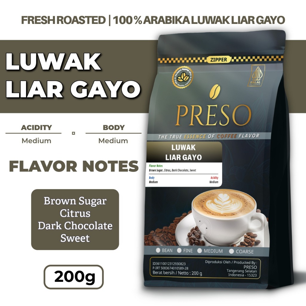 Jual Kopi Luwak Liar Arabika Gayo Asli 200g – 100% Wild Civet