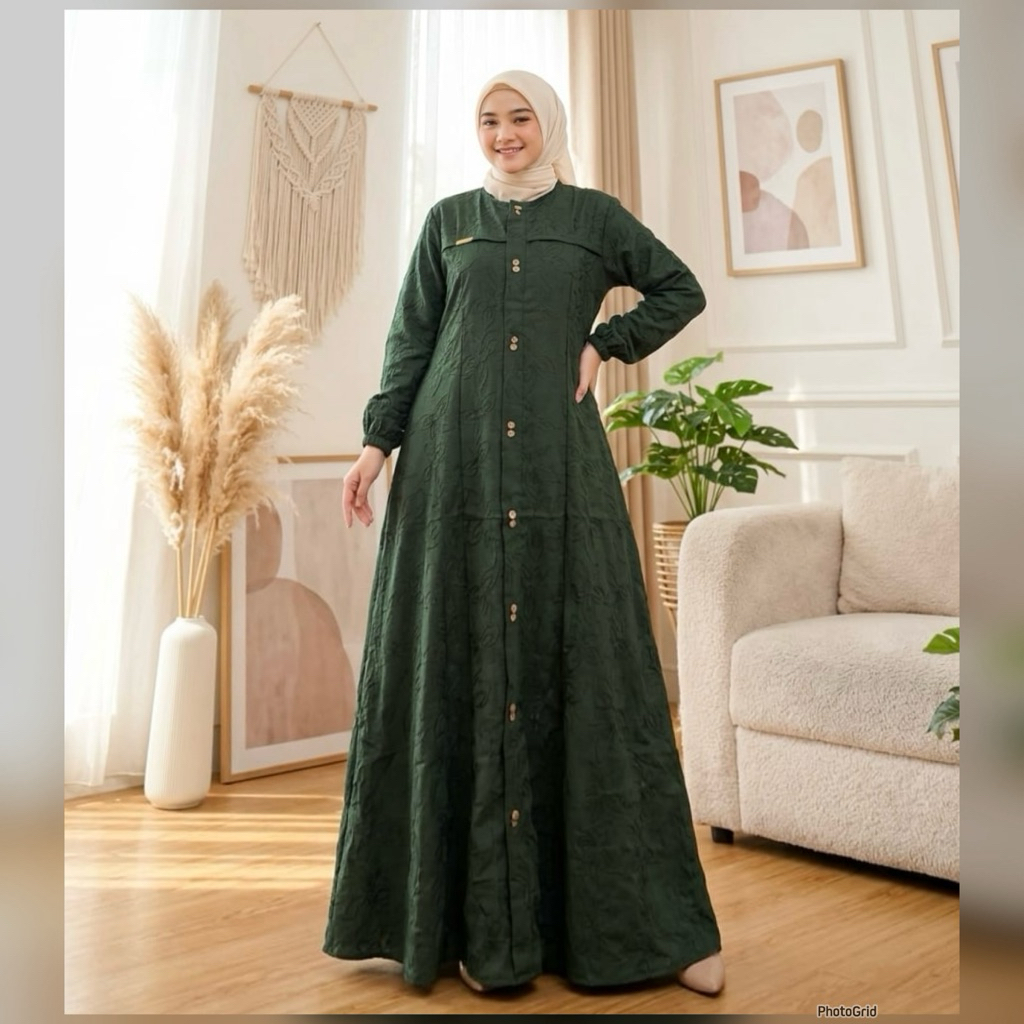 RAYHANA - GAMIS PURE LINEN BORDIR VOLL 1  // GAMIS SIMPEL ELEGANT