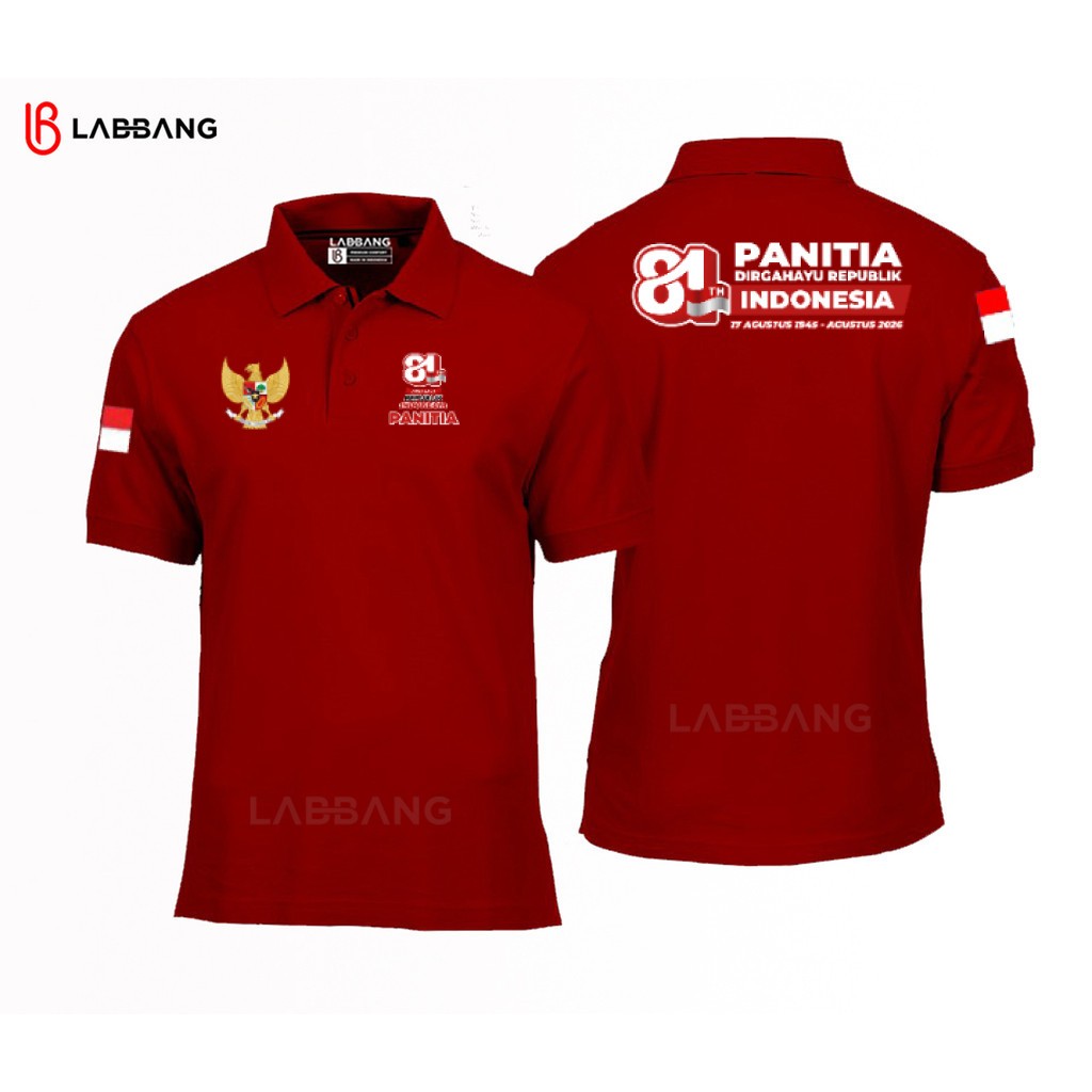 Polo Shirt Hut DB PANITIA 17 Agustus Hut RI Ke 81 Kemerdekaan Indonesia Unisex Pria Wanita