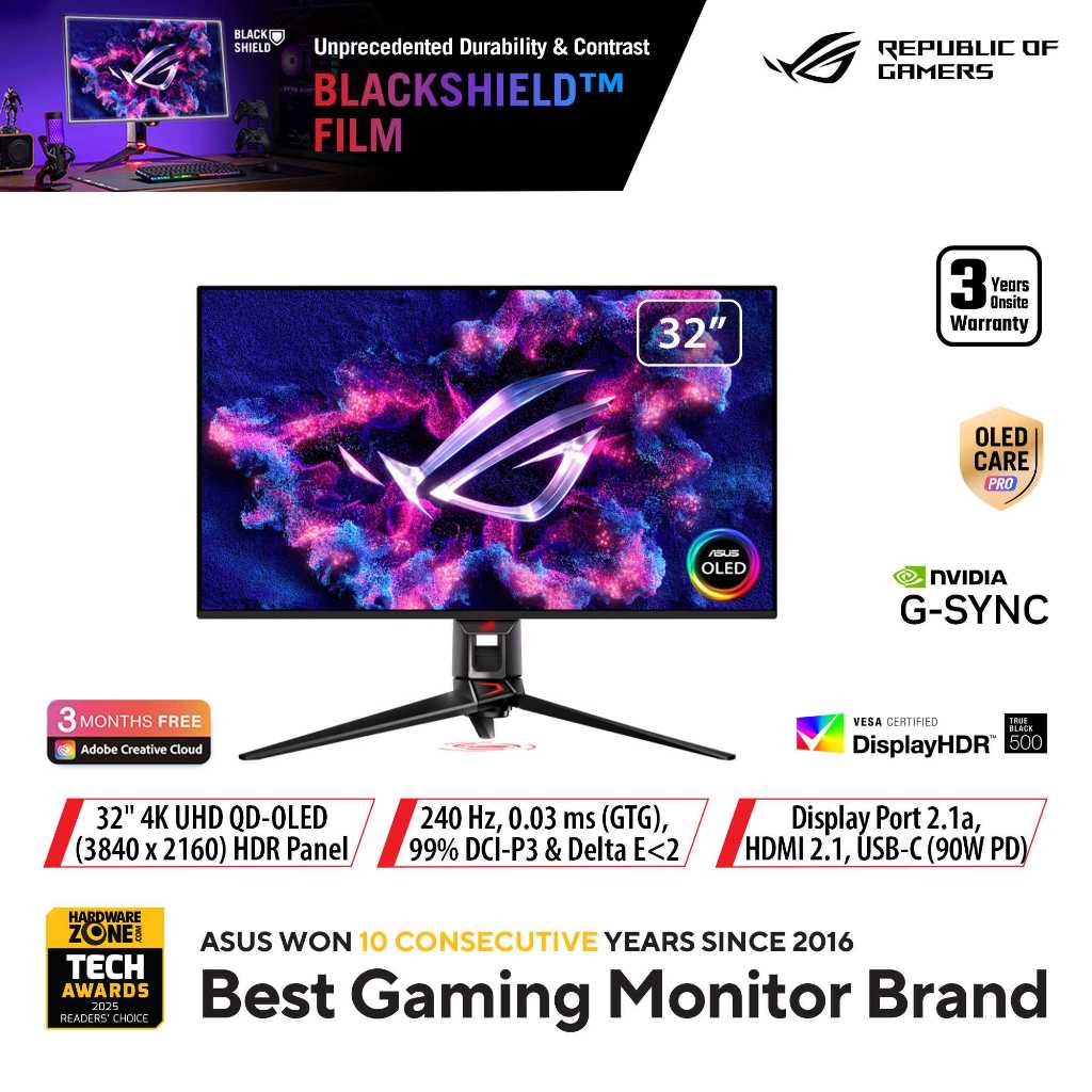 Jual ASUS ROG Swift OLED PG32UCDM Gen3 (PG32UCDM3) Gaming Monitor 32 ...