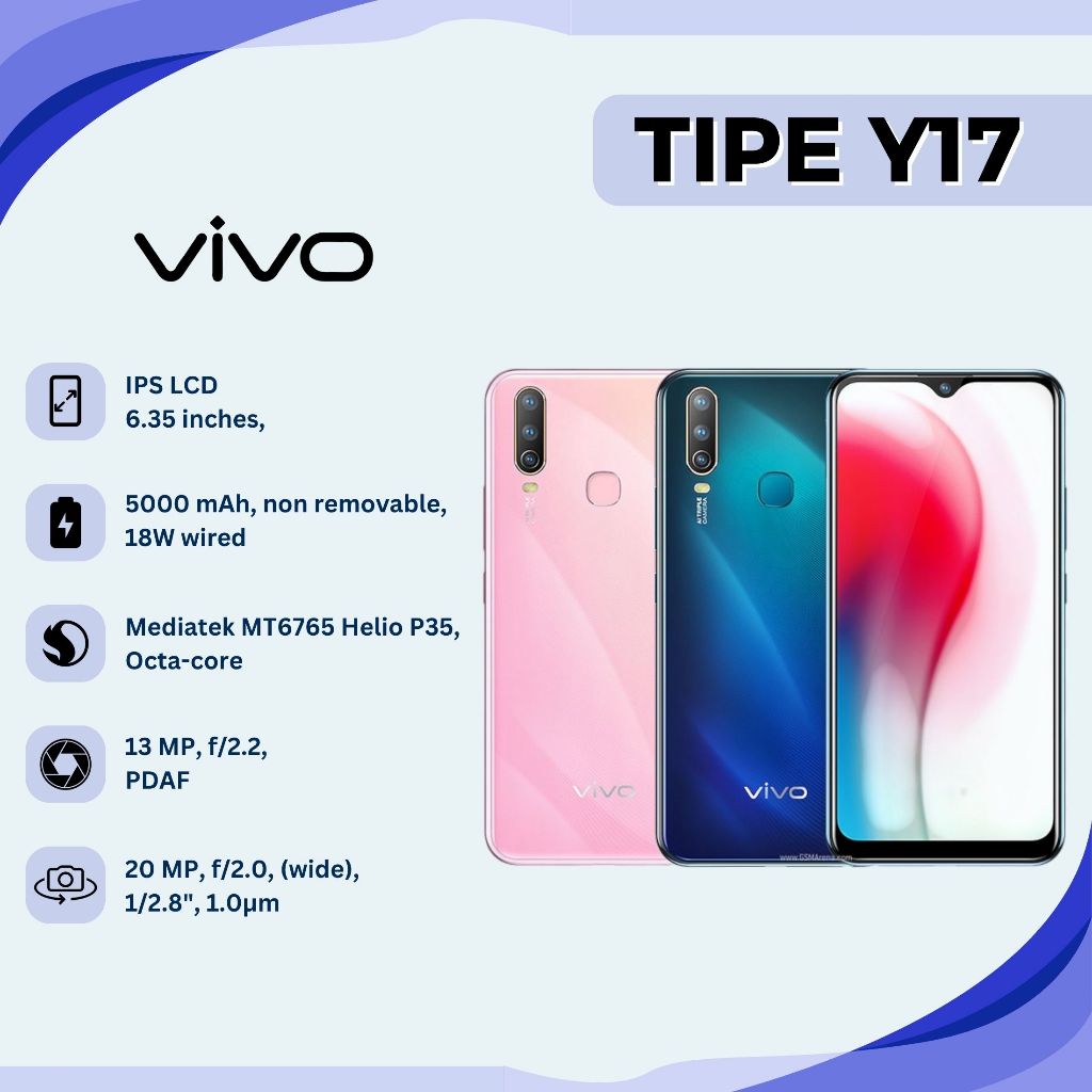 Jual HP VIVO Y17 RAM 8/256GB Smartphone Fullset Garansi 1 Tahun ...