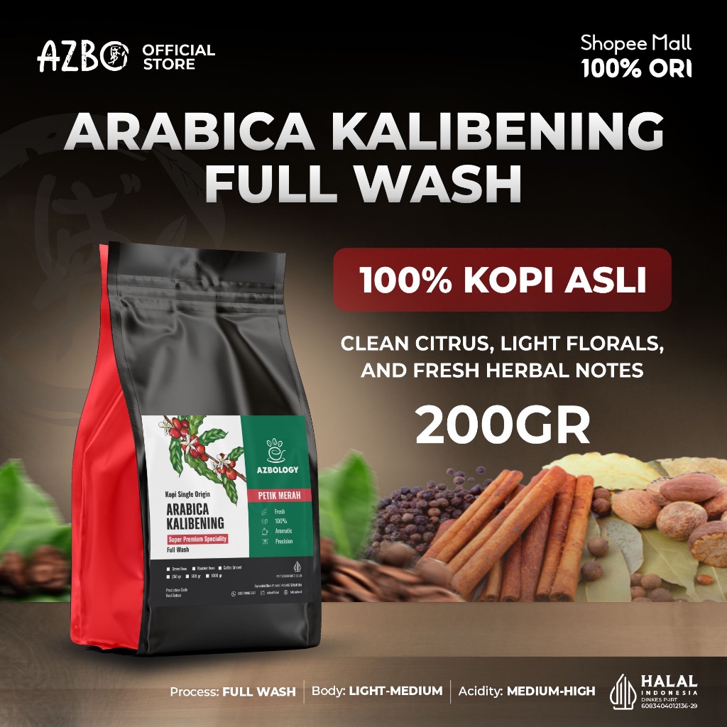 Jual AZBO - Kopi Arabica Super Specialty Full Wash Kalibening AZBOLOGY ...