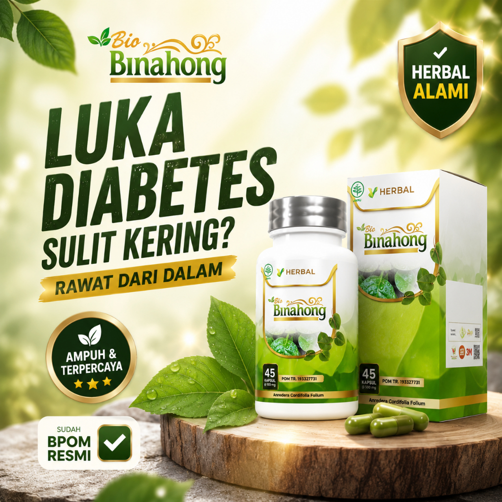 Bio Binahong Herbal Binahong Asli 45 Kapsul - Atasi Luka Diabetes, Pasca Operasi, Borok Cepat Sembuh