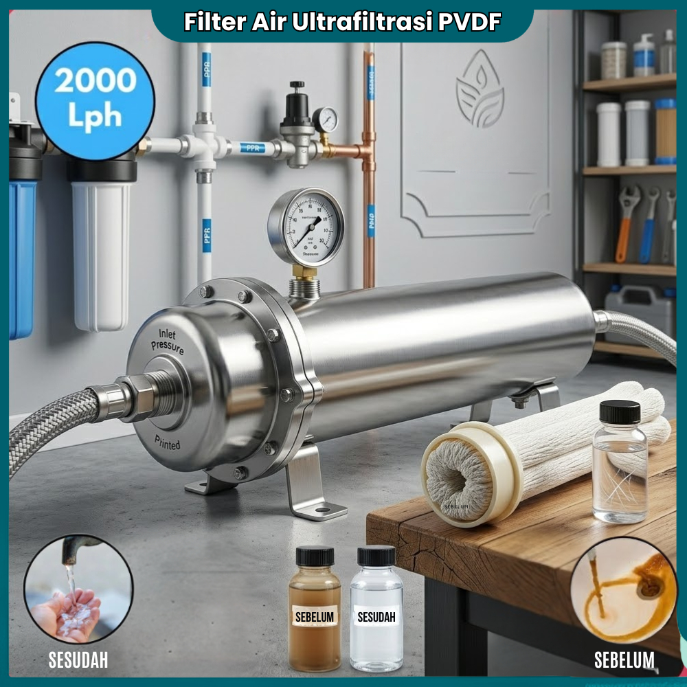 Jual Filter Air Ultrafiltrasi PVDF 1000L Penjernih Penyaring Air Sumur ...