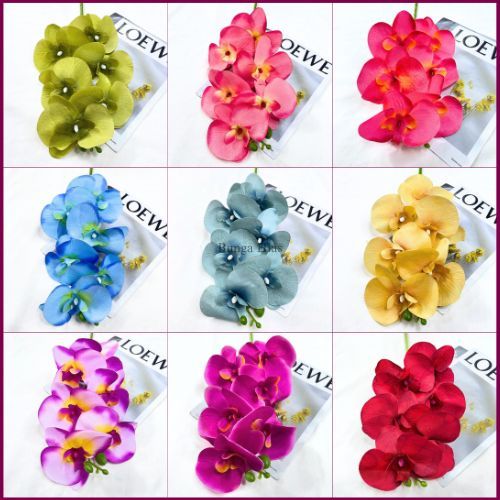 Jual Bunga Anggrek Kain Cabang 6 / Bunga Anggrek Dekorasi Wedding ...