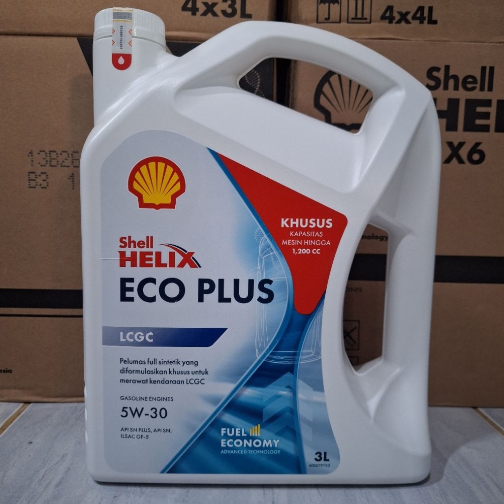 Jual shell helix ECO PLUS 5W-30 3 LITER, ORIGINAL, SEGEL DAN BELUM ...
