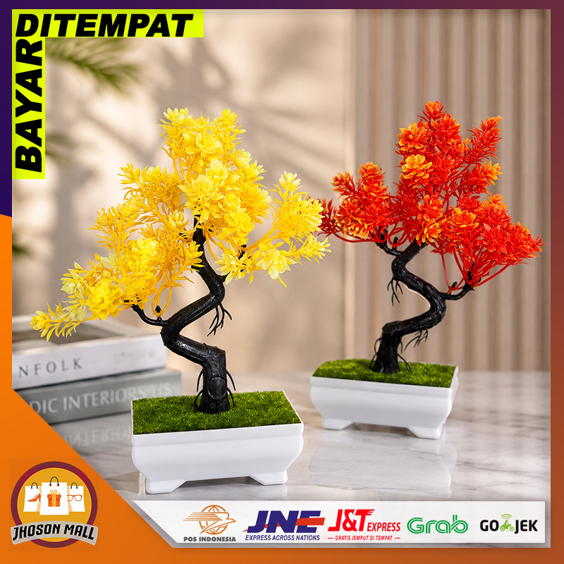 JM Tanaman Hias Pohon Bonsai Mini Plastik Tanaman Hias Palsu Dekorasi Rumah Aesthetic PBP04