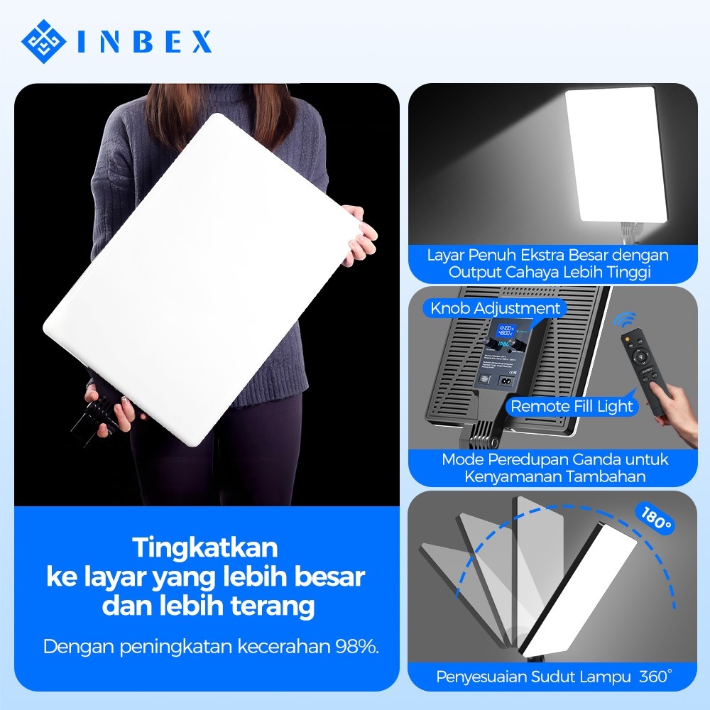 Jual Siap INBEX IP80D 80W lighting Studio Pembuatan Konten LED ...
