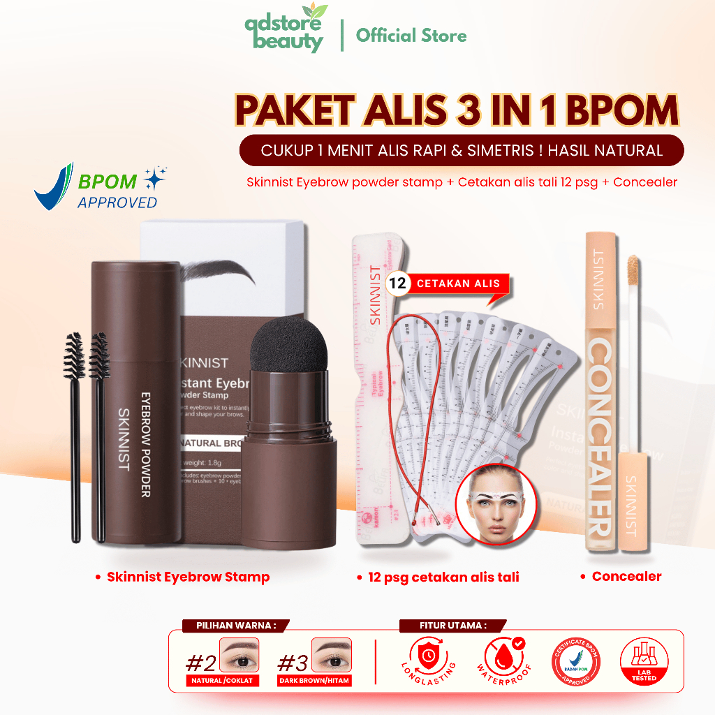 Jual [ BISA COD ] BPOM PAKET ALIS VIRAL 3in1 EYEBROW POWDER + CETAKAN ...