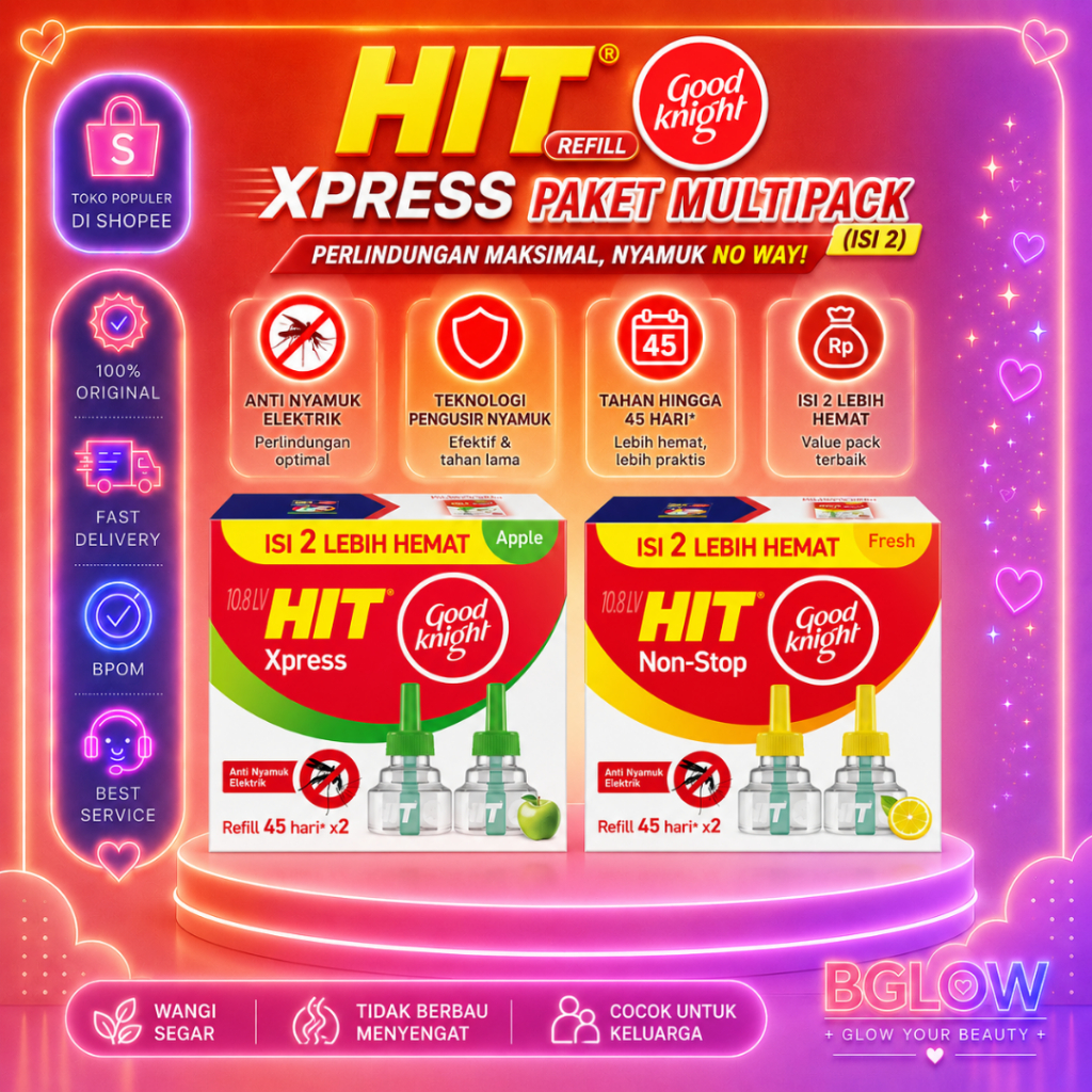 Jual PAKET MULTIPACK (ISI 2) HIT REFILL Goodknight XPRESS APPLE DAN NON ...