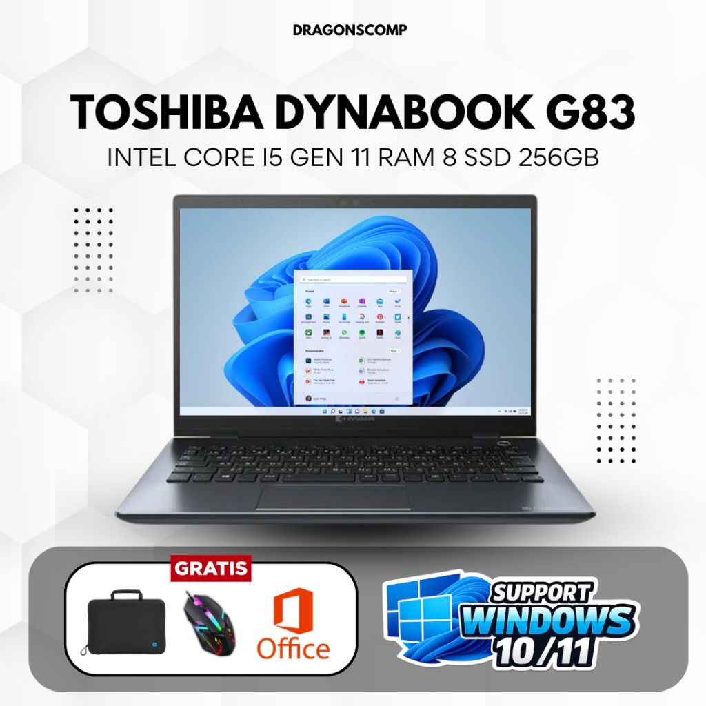 Jual Toshiba Dynabook G83 Core i5 1135G7 RAM 8GB SSD 256GB Iris Xe