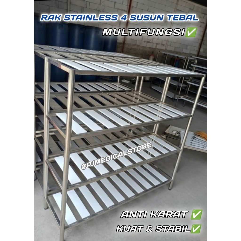 Jual Rak Stainless Jari Jari Multifungsi 150×50×150 cm / Rak Stainless ...