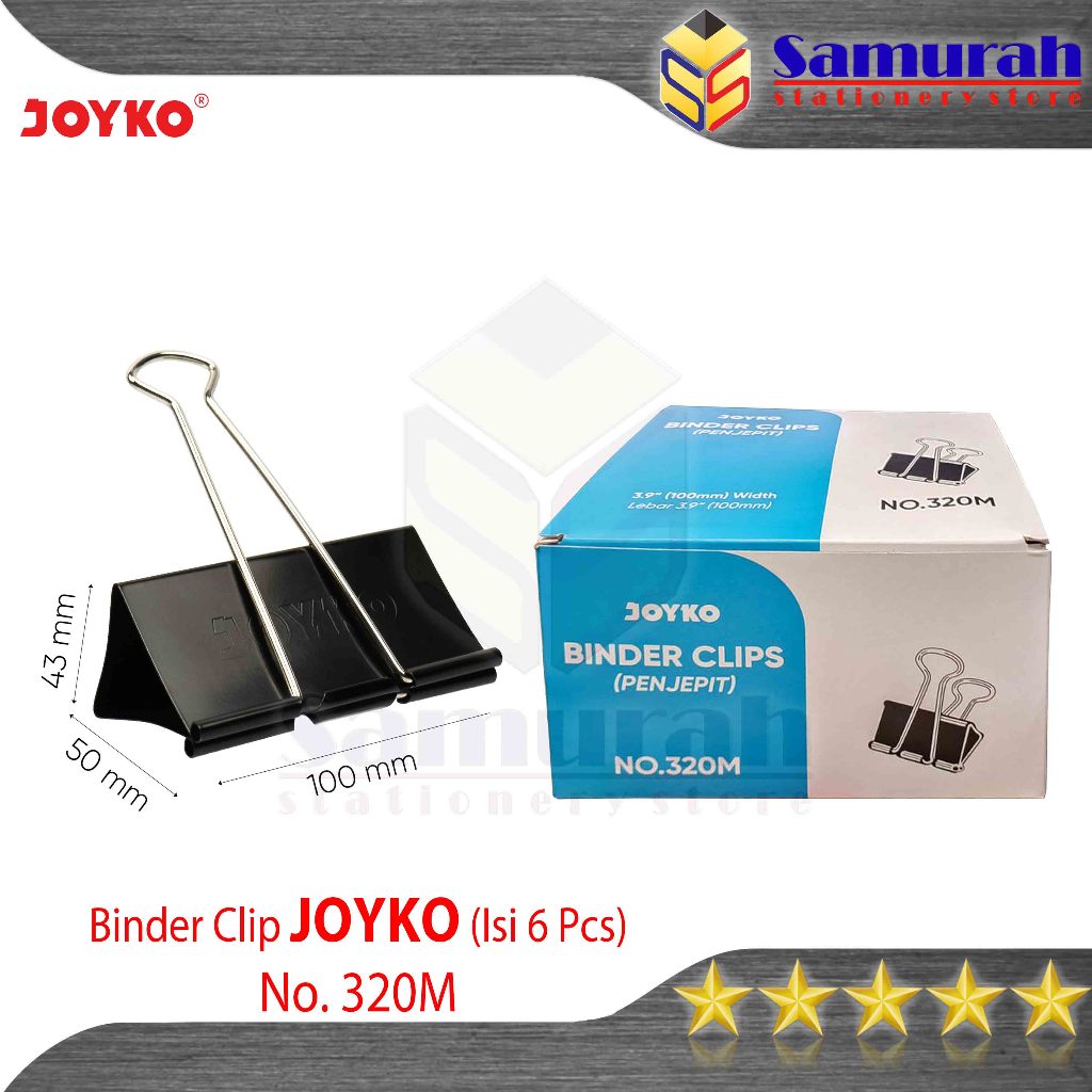 Jual Binder Clips No 320/320M Joyko / Clip Hitam Besar Klip Jepit ...