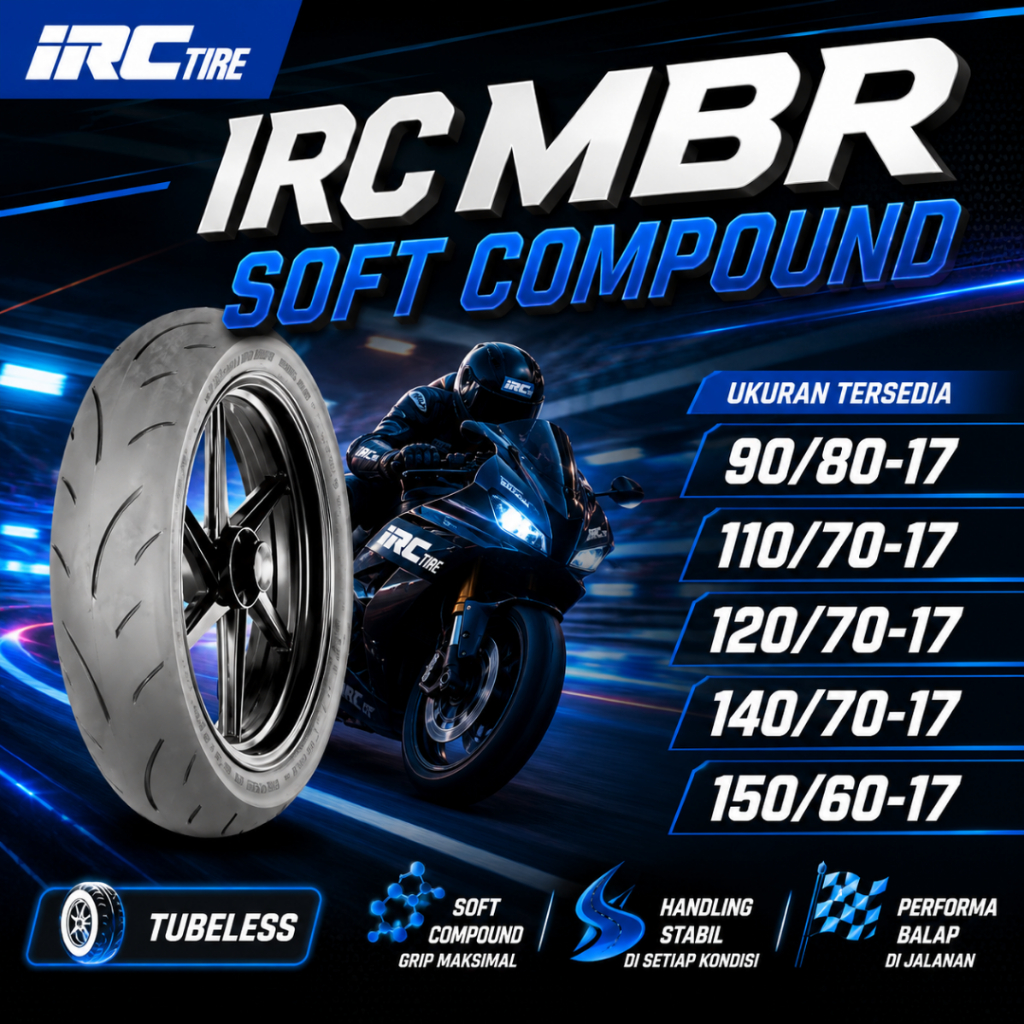Jual IRC MBR 110 Ban Motor Ring 17 90/80 110/70 Ban Tubles Ban Ring 17 ...