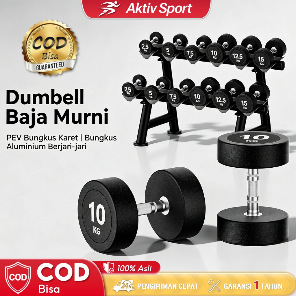 Jual Dumbell Besi Murni Mini Dumbbell 2.5KG 5KG 10KG Gym Dumbbell Murah ...