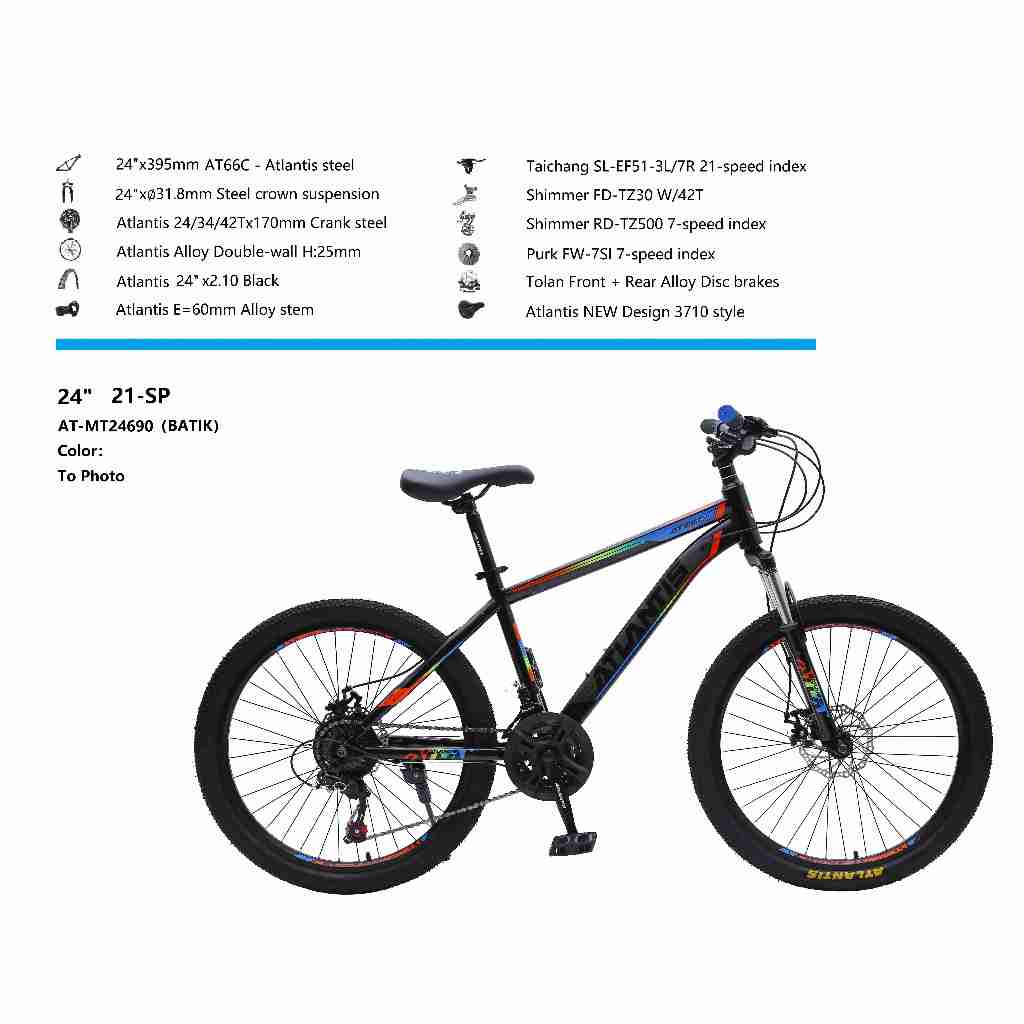 Jual SEPEDA GUNUNG MTB ATLANTIS 24 INCH 21 SPEED | Shopee Indonesia