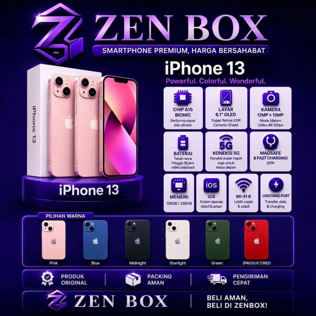 Jual IP 13 Second inter 128GB/256GB Original Bergaransi | Shopee Indonesia
