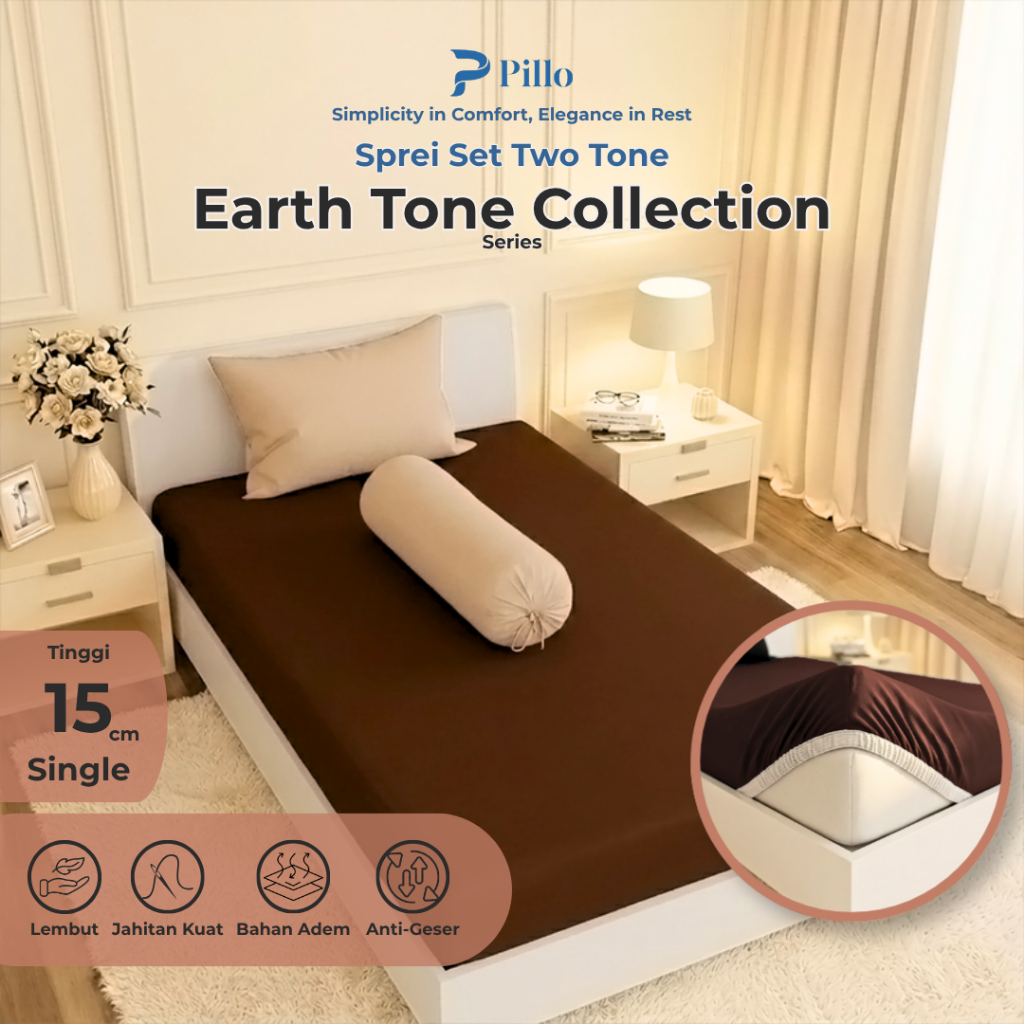 Jual Pillo - Sprei Set Two Tone Aesthetic single 80x200 90x200 100x200 ...