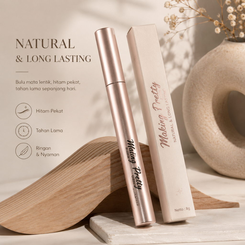 Jual MKING PRETTY Mascara Fine Brush Head Natural Long Waterproof Sweat ...