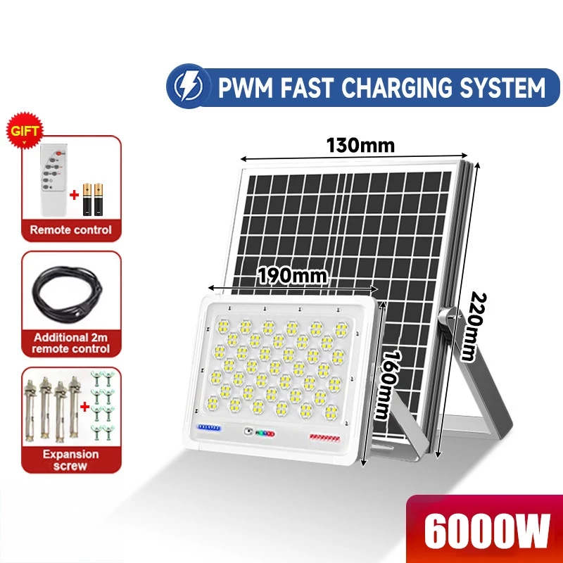 Lampu Sorot Outdoor Tenaga Surya Seri 6000W PLUS – Super Terang IP67
