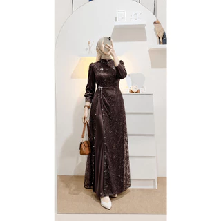 Khansa Gamis Kondangan Dress Pesta Wisuda Tunangan Lamaran Baju Wanita Melayu Baju Muslim Modern