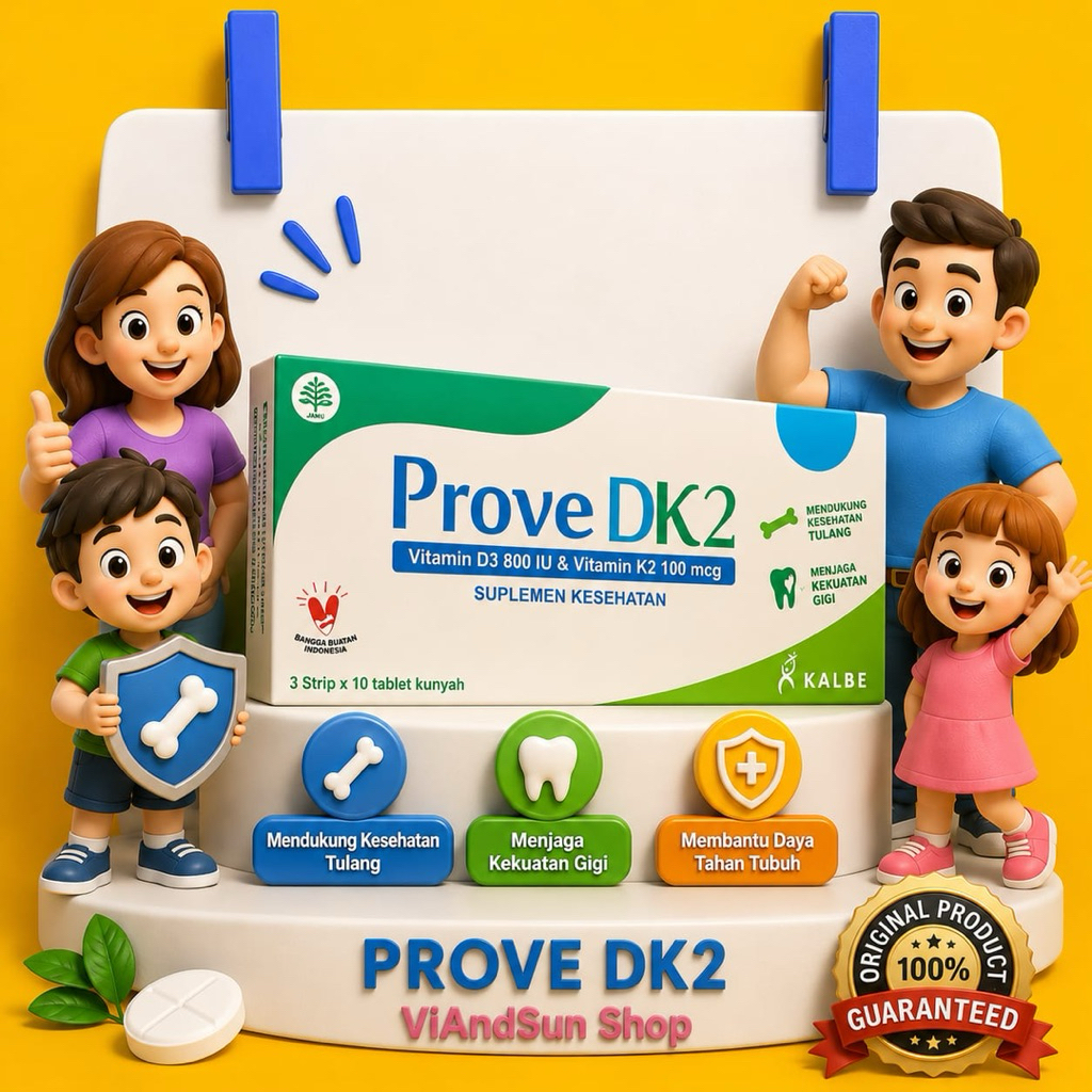 Jual Prove DK2 Isi 30 Tablet Prove DK Vitamin D3 800 IU & Vitamin K2 ...