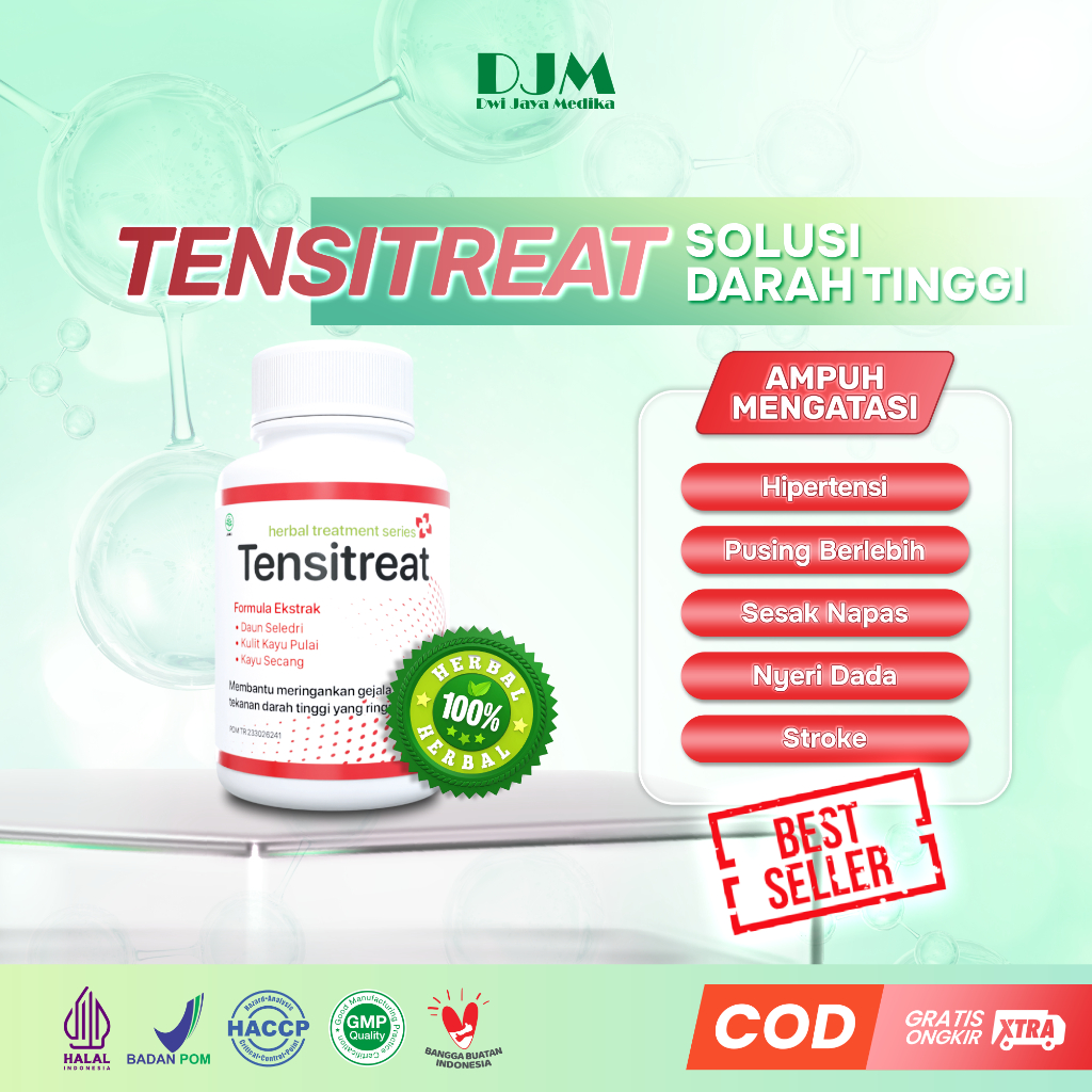 TENSITREAT 60 Kapsul - Obat Herbal Darah Tinggi Hipertensi Ampuh Cegah Stroke Penyakit Jantung ORI Herbal Treatment Series