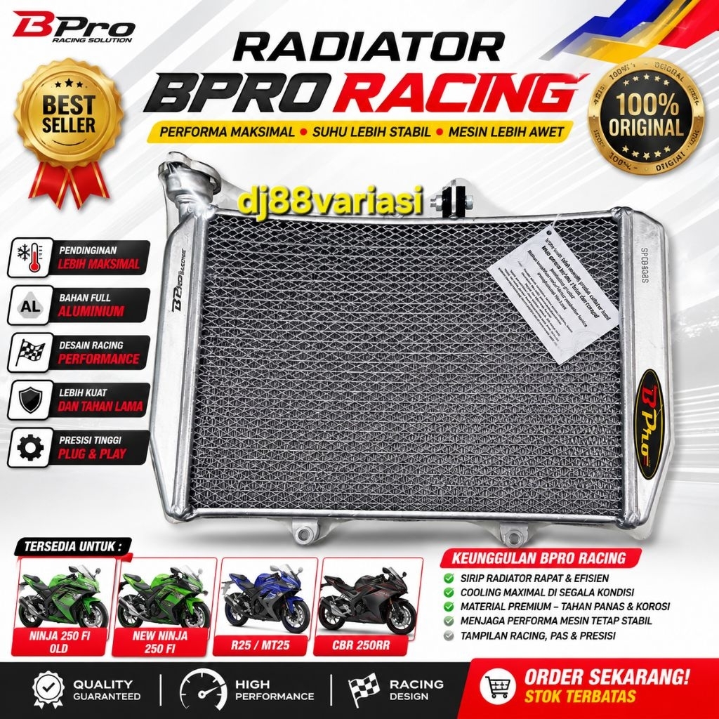 Jual Radiator Bpro ninja 250r ninja 250 fi radiator racing besar ...