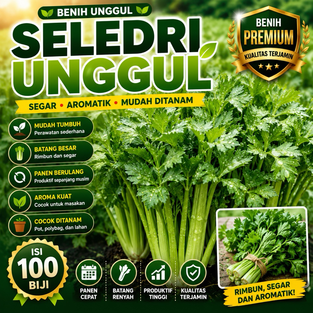 ISI 100 Biji - Benih Sayuran Seledri Unggul Pasti Tumbuh Bibit Daun Seledri -RSB1990