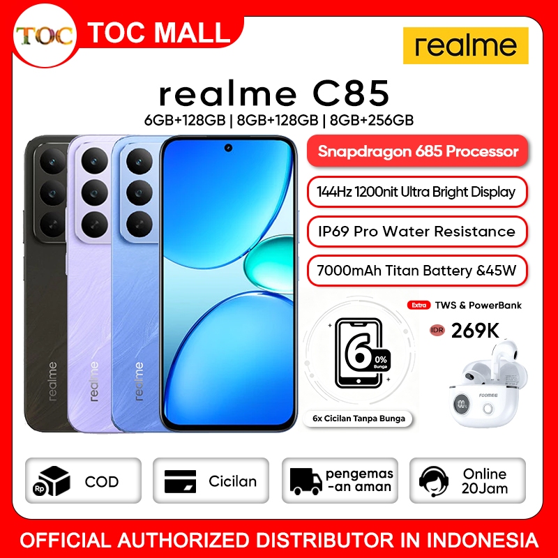 realme C85 8GB+16GB |128GB ( Baterai 7000mAh 45W Fast Charge | 144Hz 1200nit Ultra Bright Display )