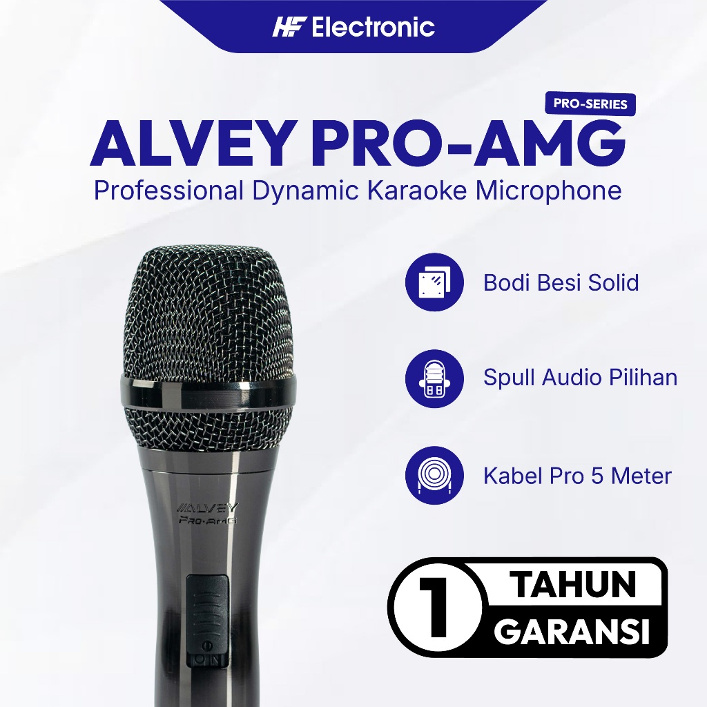 Jual Microphone Kabel ALVEY PRO AMG - Mic Vokal Body Besi Hitam ...