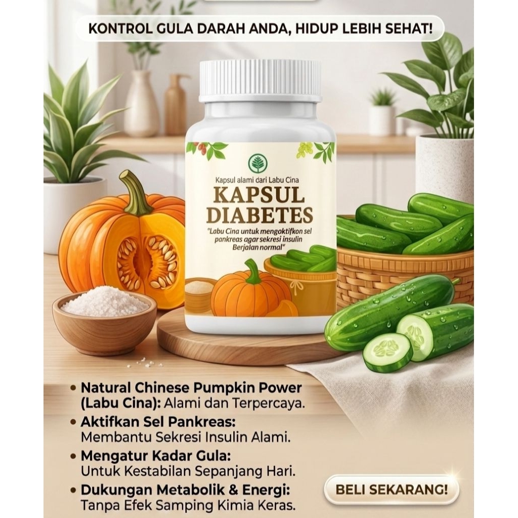 Kapsul Diabetes (ORIGINAL) dapat menurunkan kadar gula darah, sudah HALAL dan BPOM