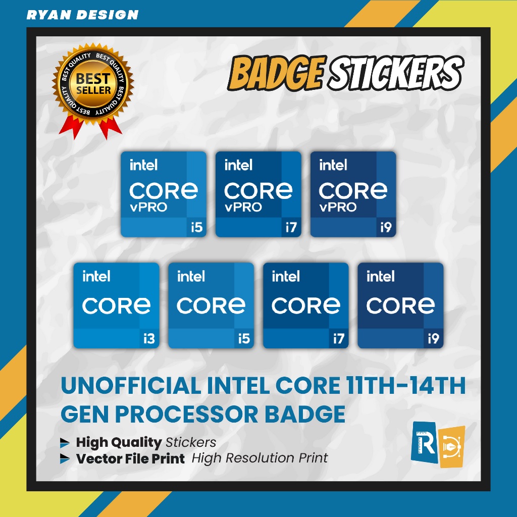 Jual Sticker Logo Intel Core i3 i5 i7 i9 Gen 11 12 13 14 Sticker Badge ...