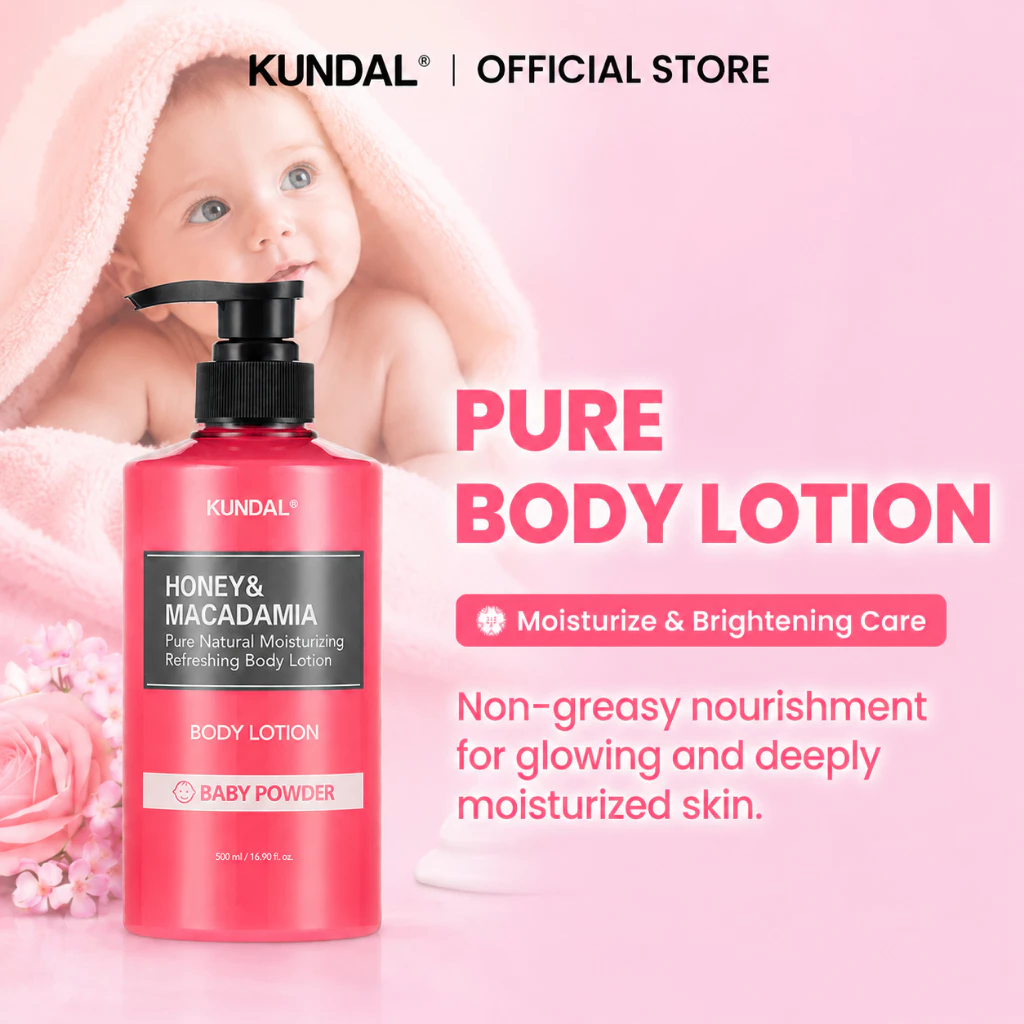Pratinjau KUNDAL Moisture Body Lotion Baby Powder (Made in Korea) 500ml