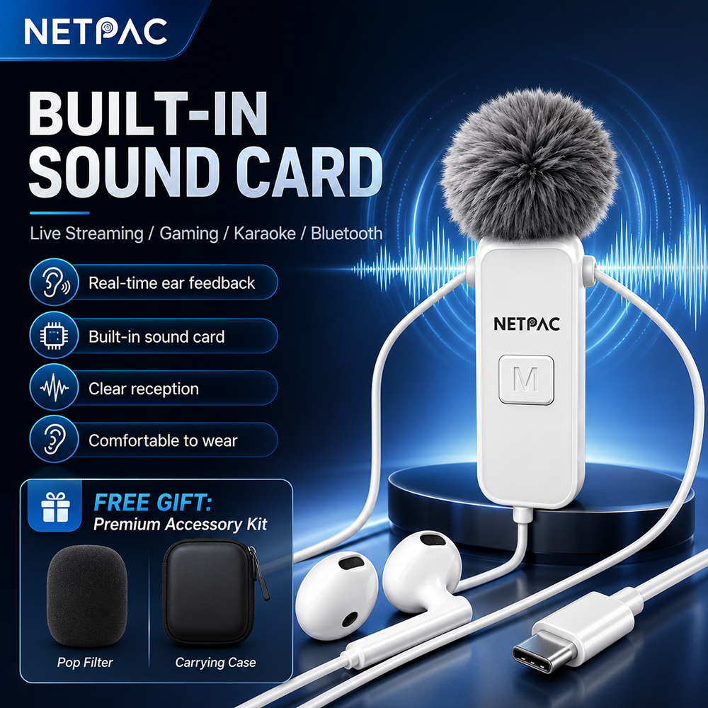 Jual NETPAC Wired Soundcard Headset BT 2 in 1 Mikrofon klip Sound Card ...
