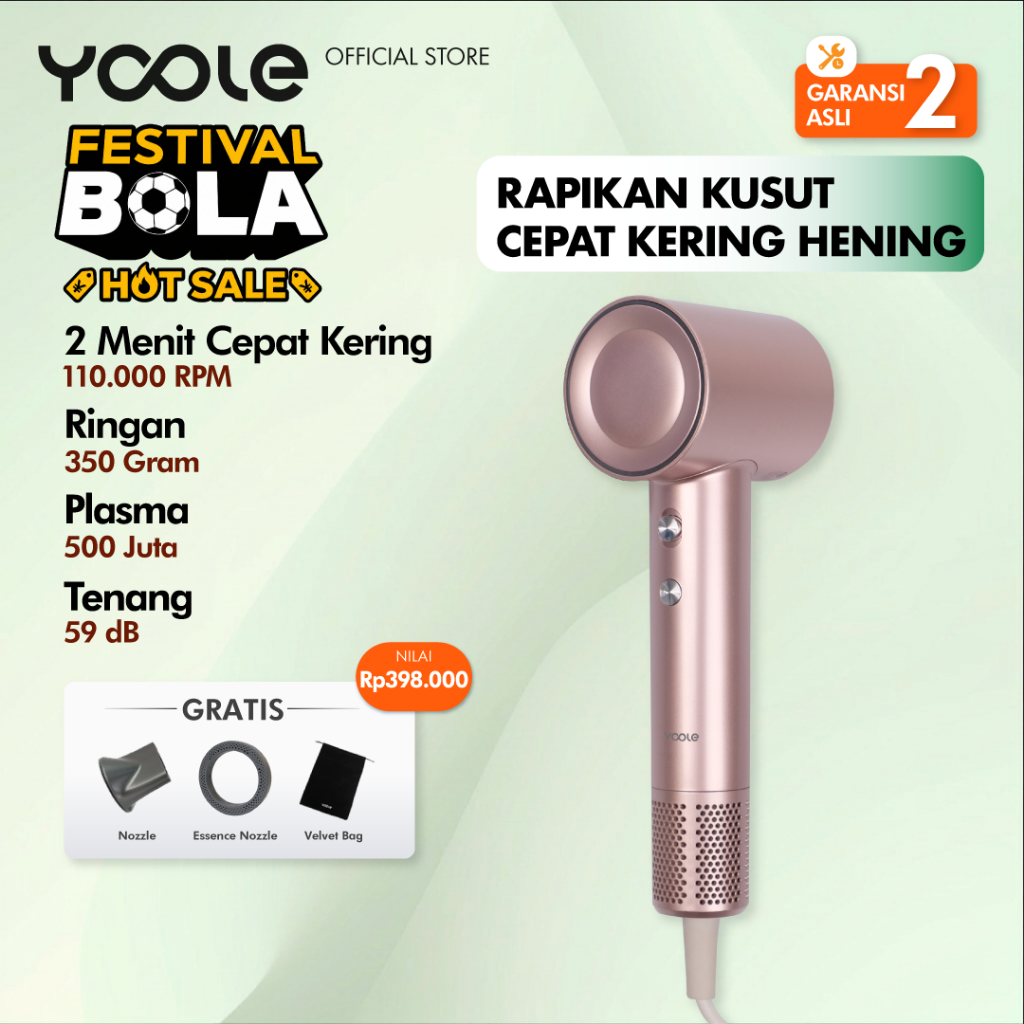 Jual YOOLE High Speed Hair Dryer S | Teknologi Perawatan Rambut 500 ...